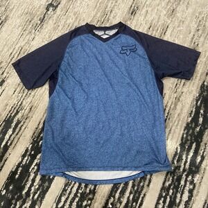Fox Racing Indicator Jersey Blue‎ Short Sleeve Shirt Men's Size Medium